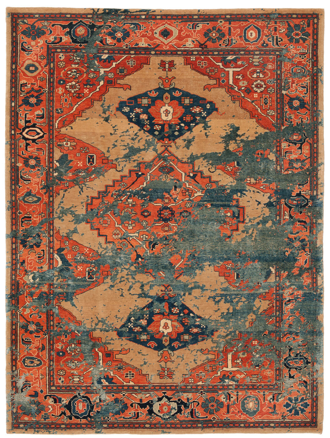 Tapete Serapi Kingsbury Sky Azul-Escuro Seda | Tamanho: 300 × 400 cm