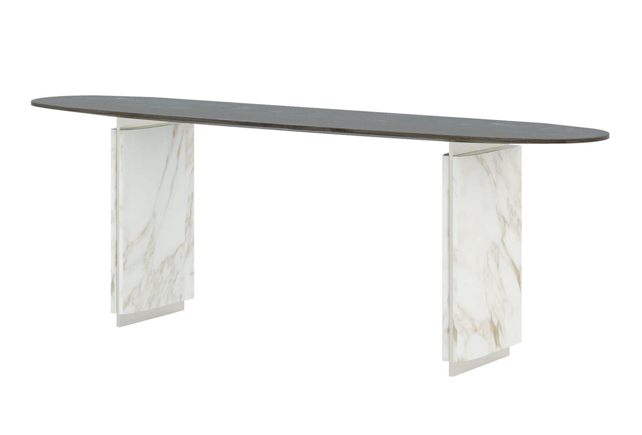 Consola Italiana Elegante Maxima | Estrutura: Mármore C | Tampo: Lacado brilhante