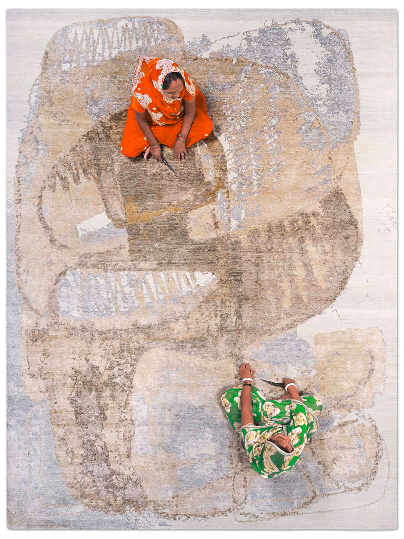 Tapete Silver Sand Luxury Feito à Mão