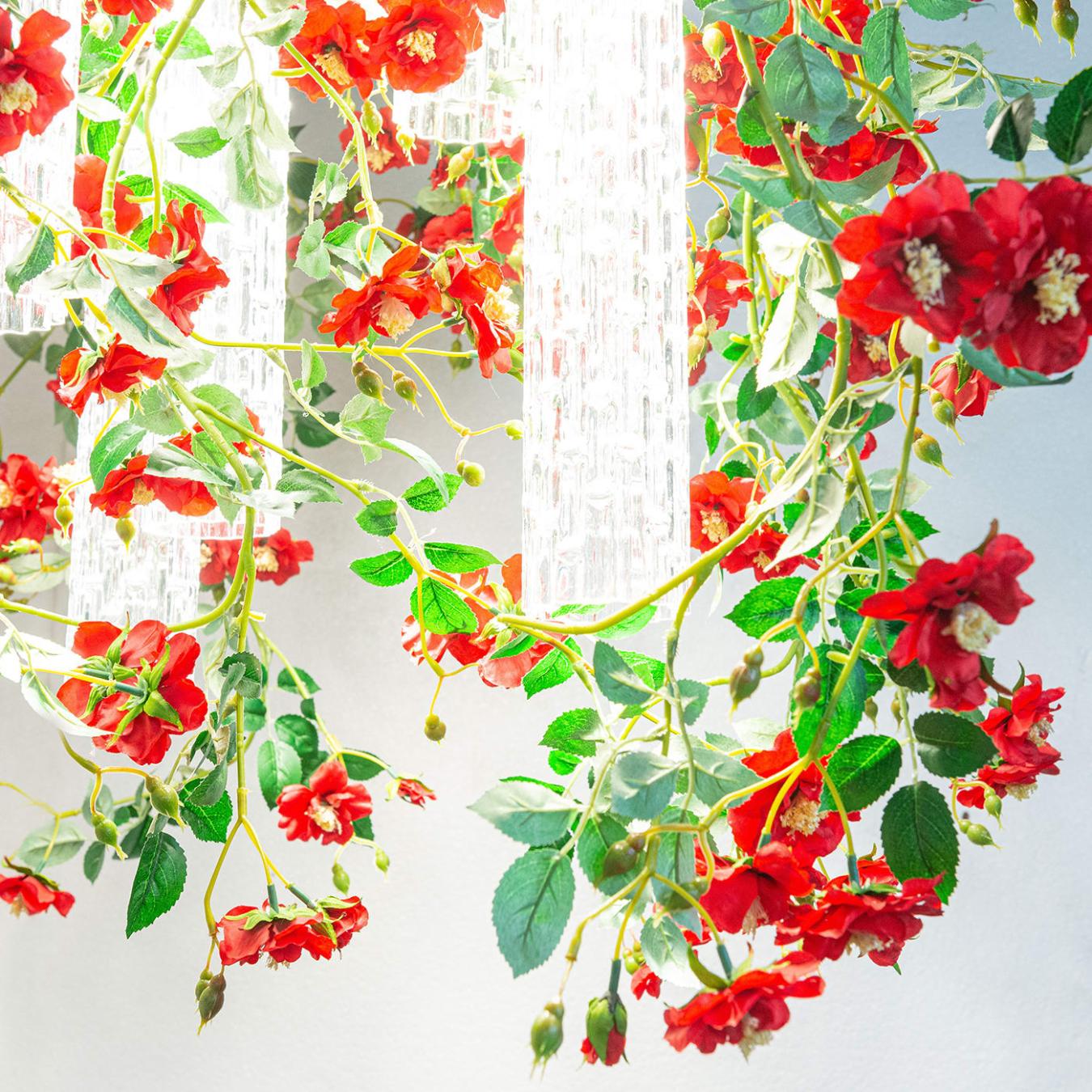 Lustre Quadrado Red Roses