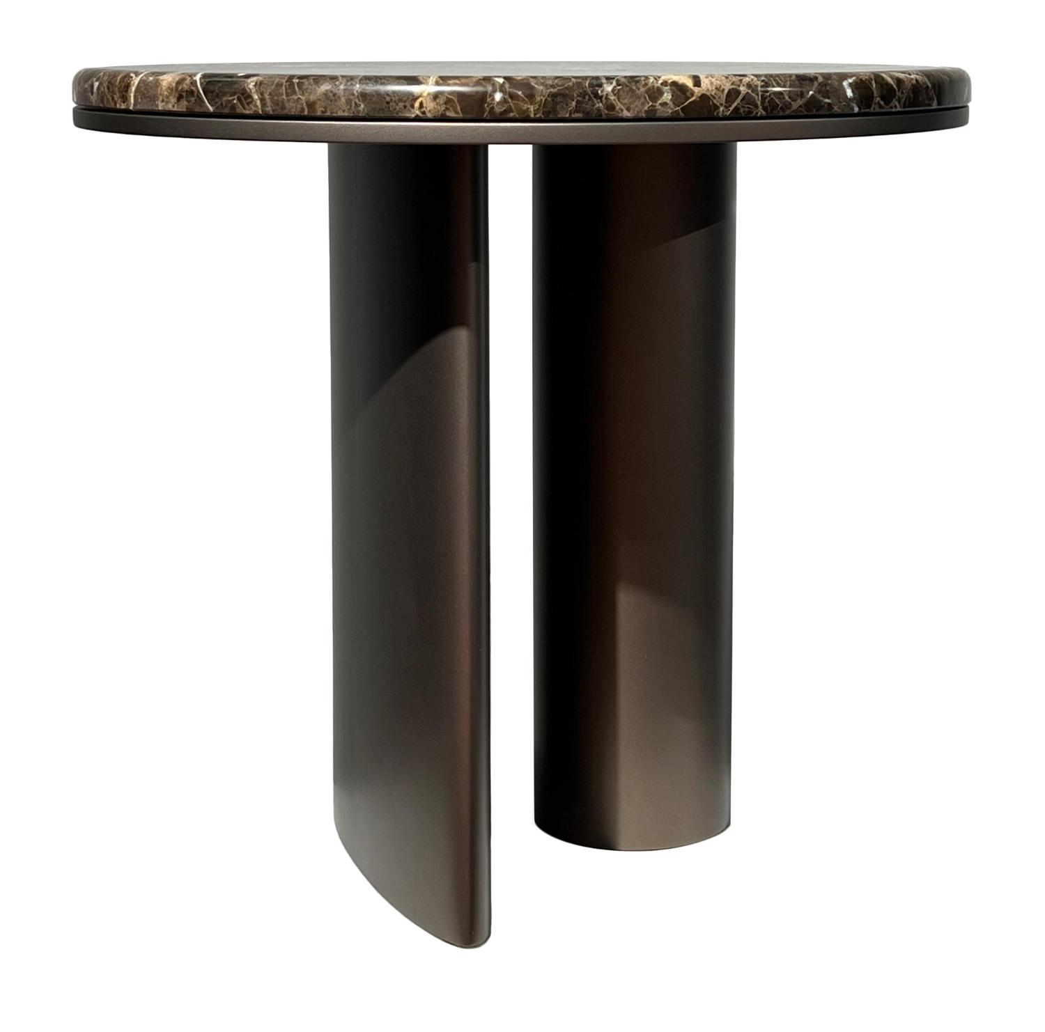 Mesa de Centro Redonda Bon Ton com Base Escura