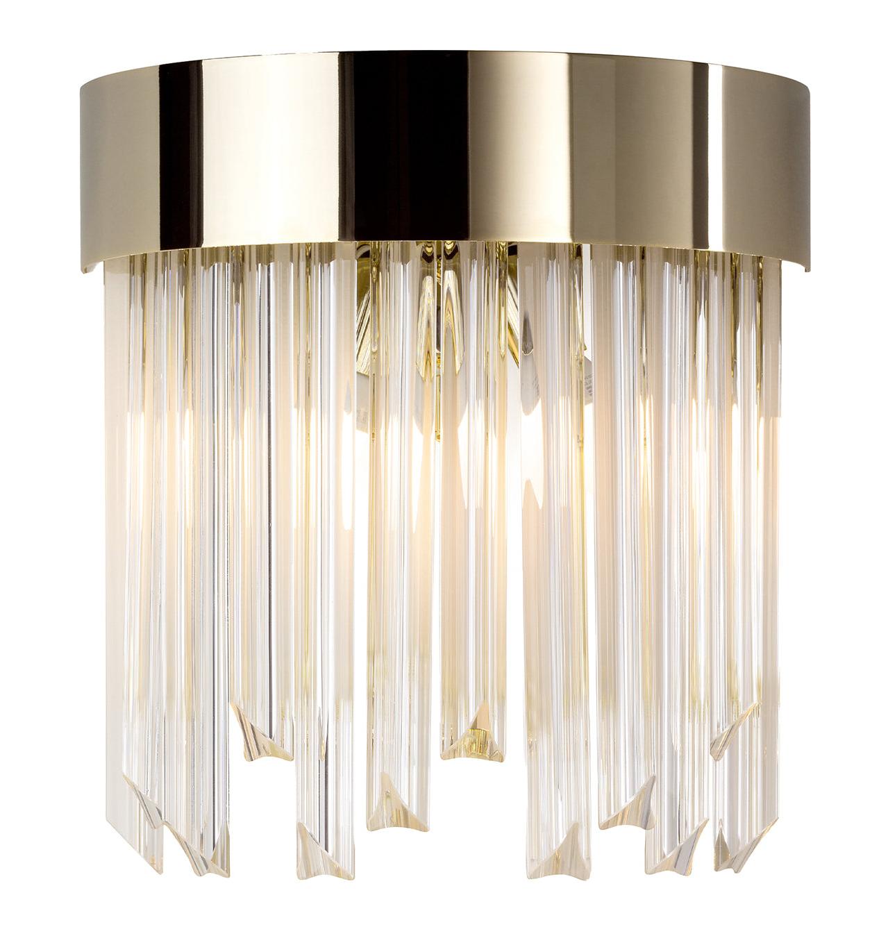 Aplique de Parede Gold Triedro em Vidro Rain