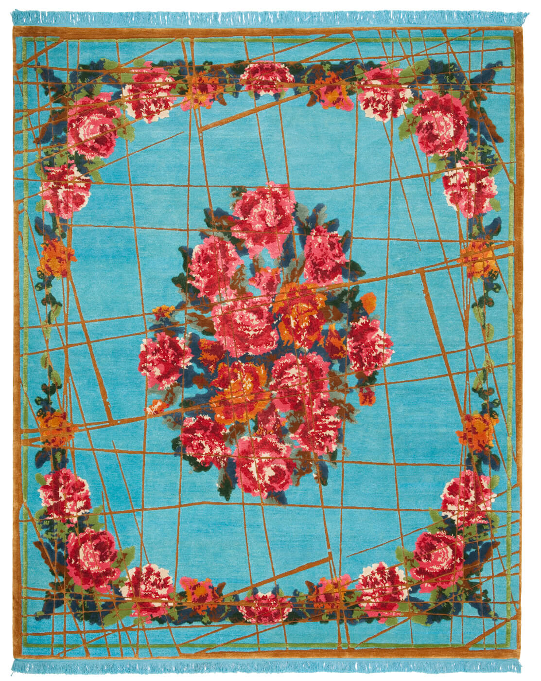 Tapete Sofianka Wrapped Azul-Siberiano Dourado