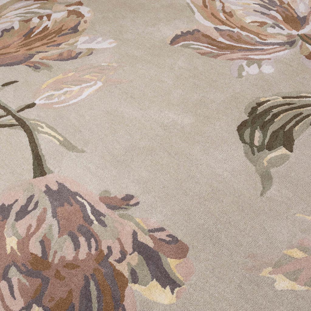 Tapete Redondo Gosford Natural/Verde Salva