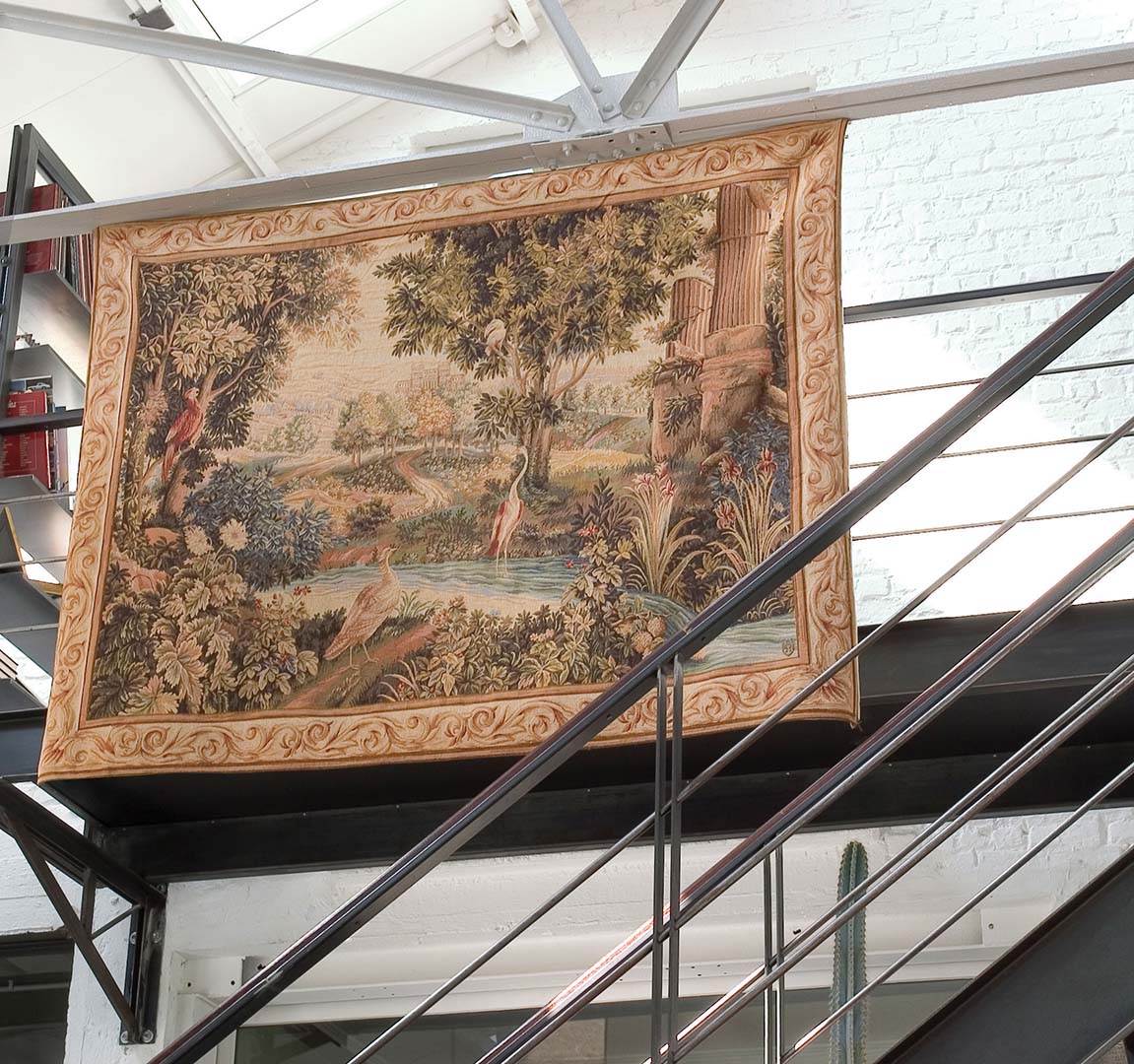 Tapeçaria verdura horizontal com pássaros