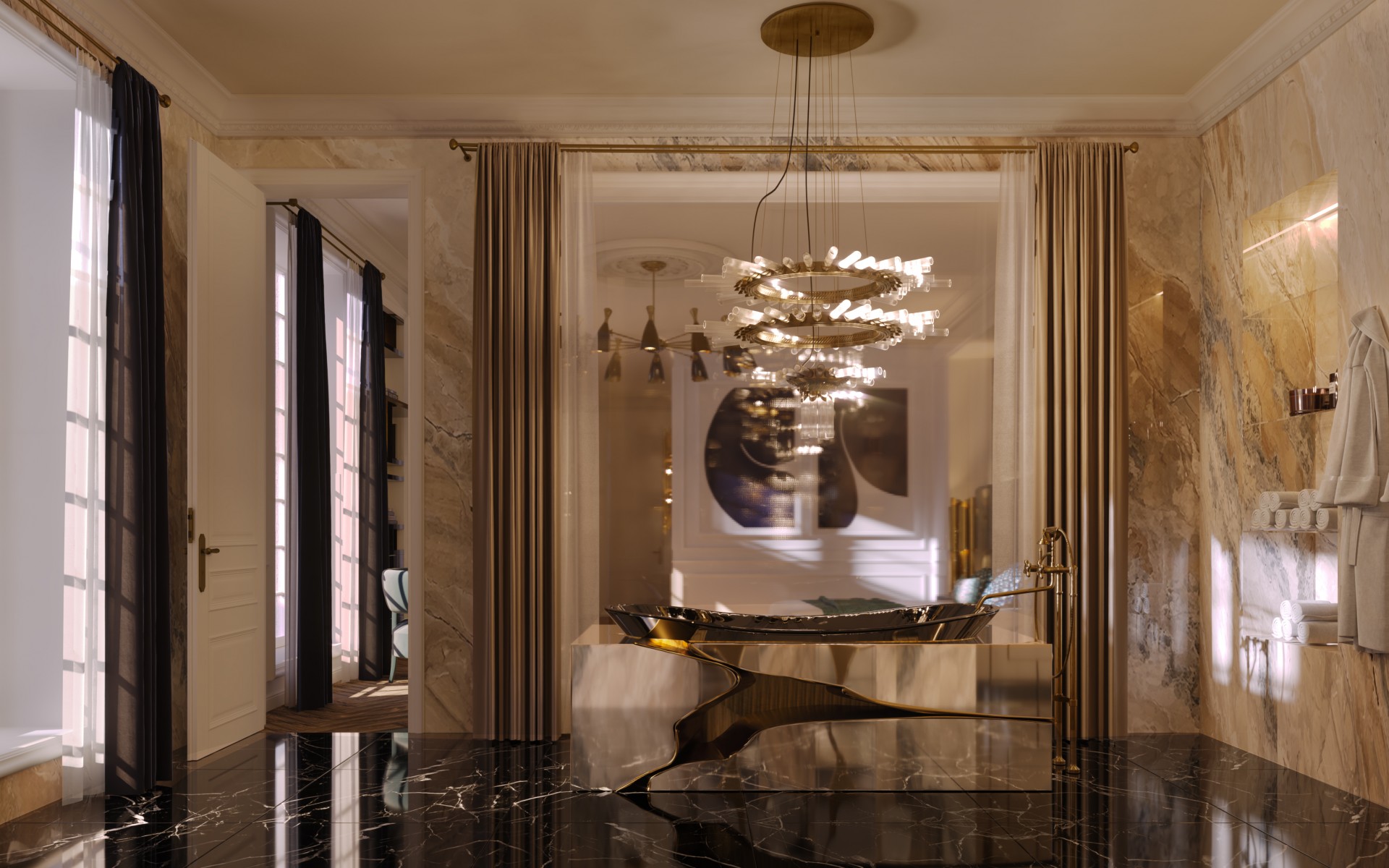 Banheira design fraturado