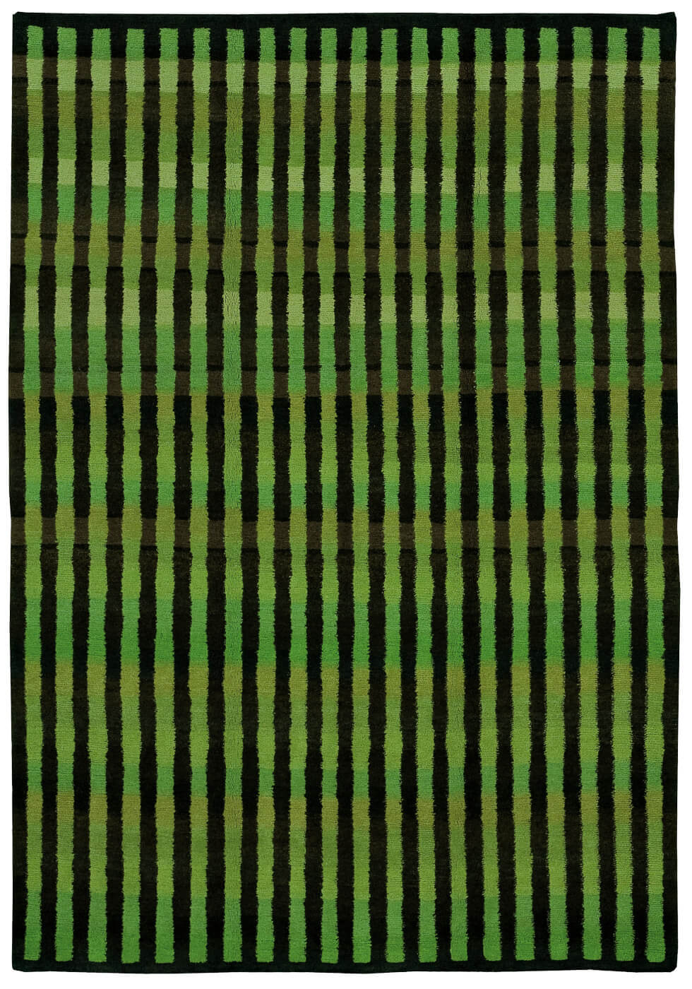 Tapete Gamba Vertical Stripes Preto Verde | Tamanho: 200 × 300 cm