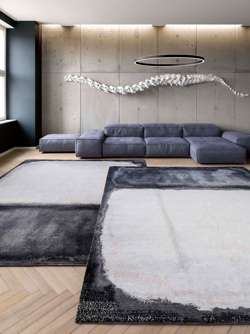 Tapete White Grey Tecido à Mão | Tamanho: 183 × 274 cm