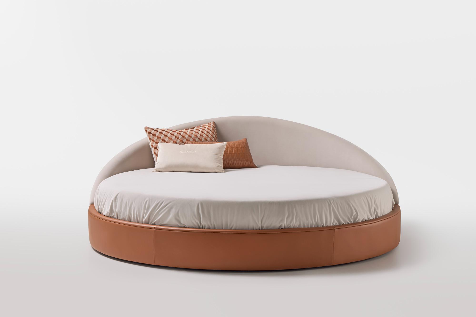 Cama Redonda em Pele Arco
