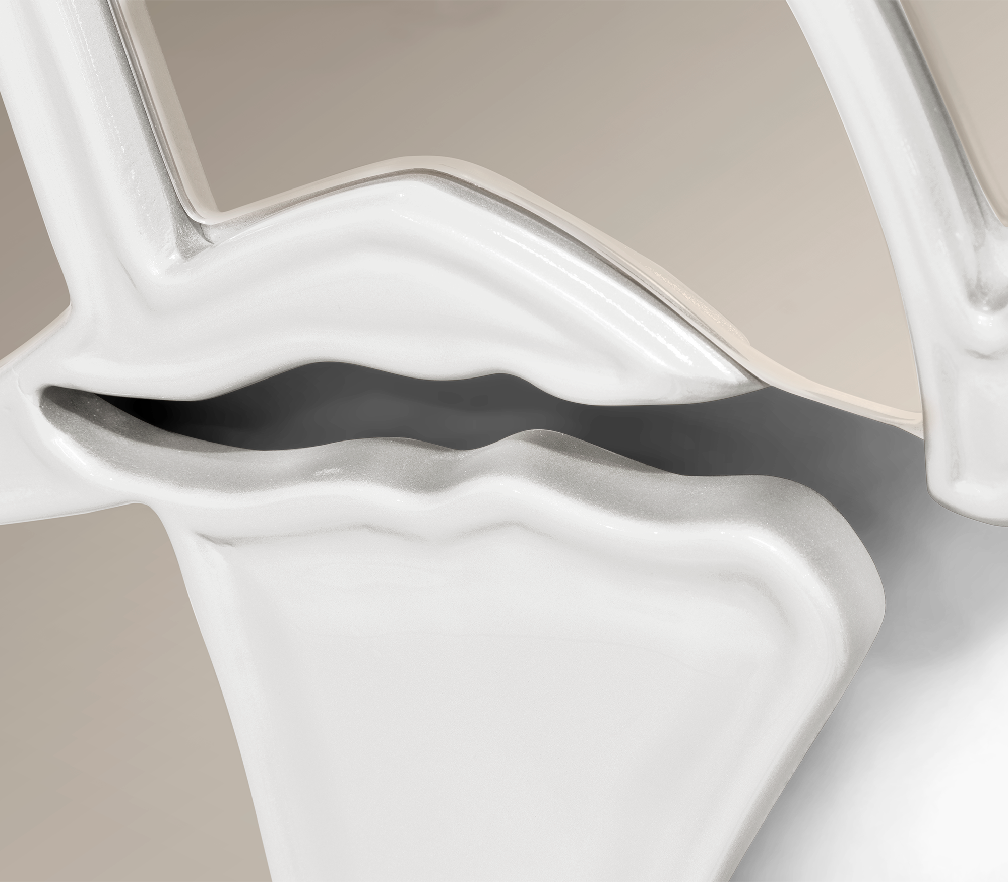 Espelho marfim artesanal