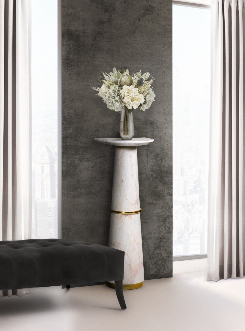 Mesa de Pedestal em Mármore