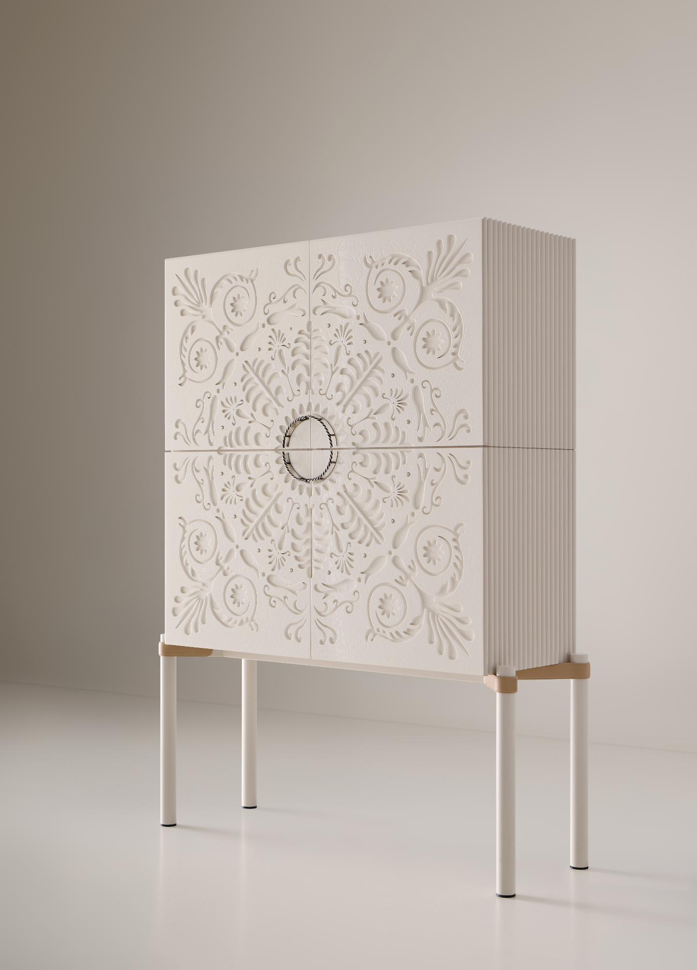 Móvel de Bar Branco Contemporâneo Alexandra