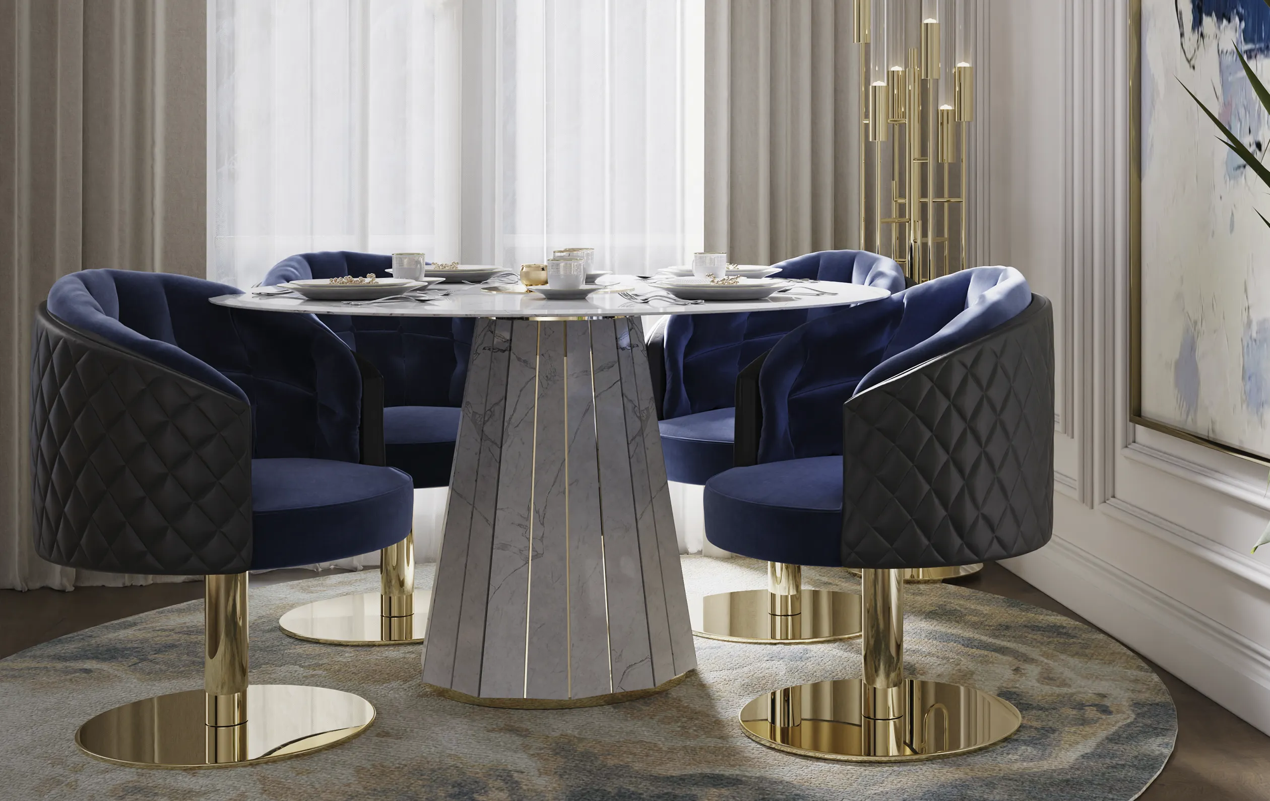 Cadeira de Jantar Luxe Giratória