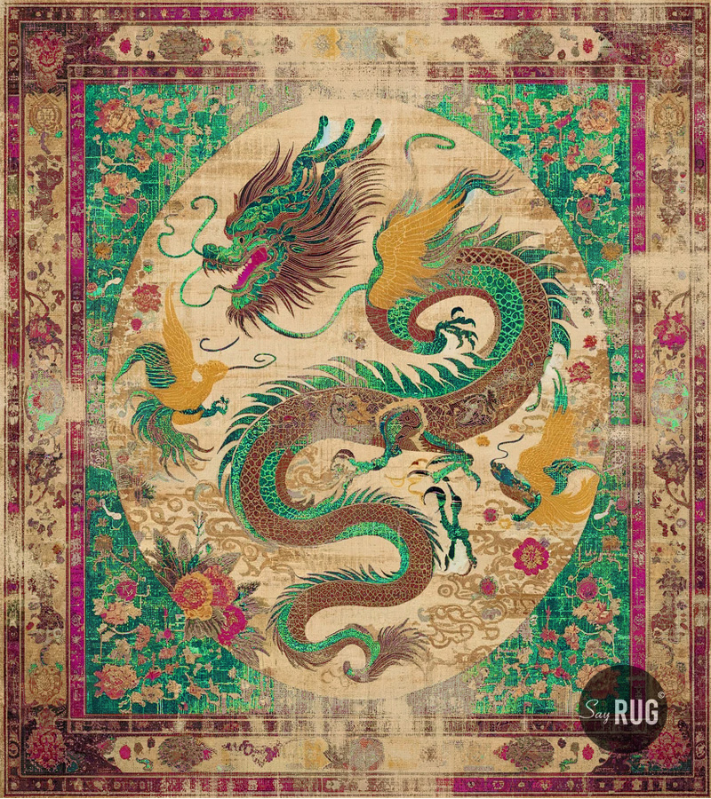 Tapete Samurai Verde Roxo | Tamanho: 200 × 300 cm