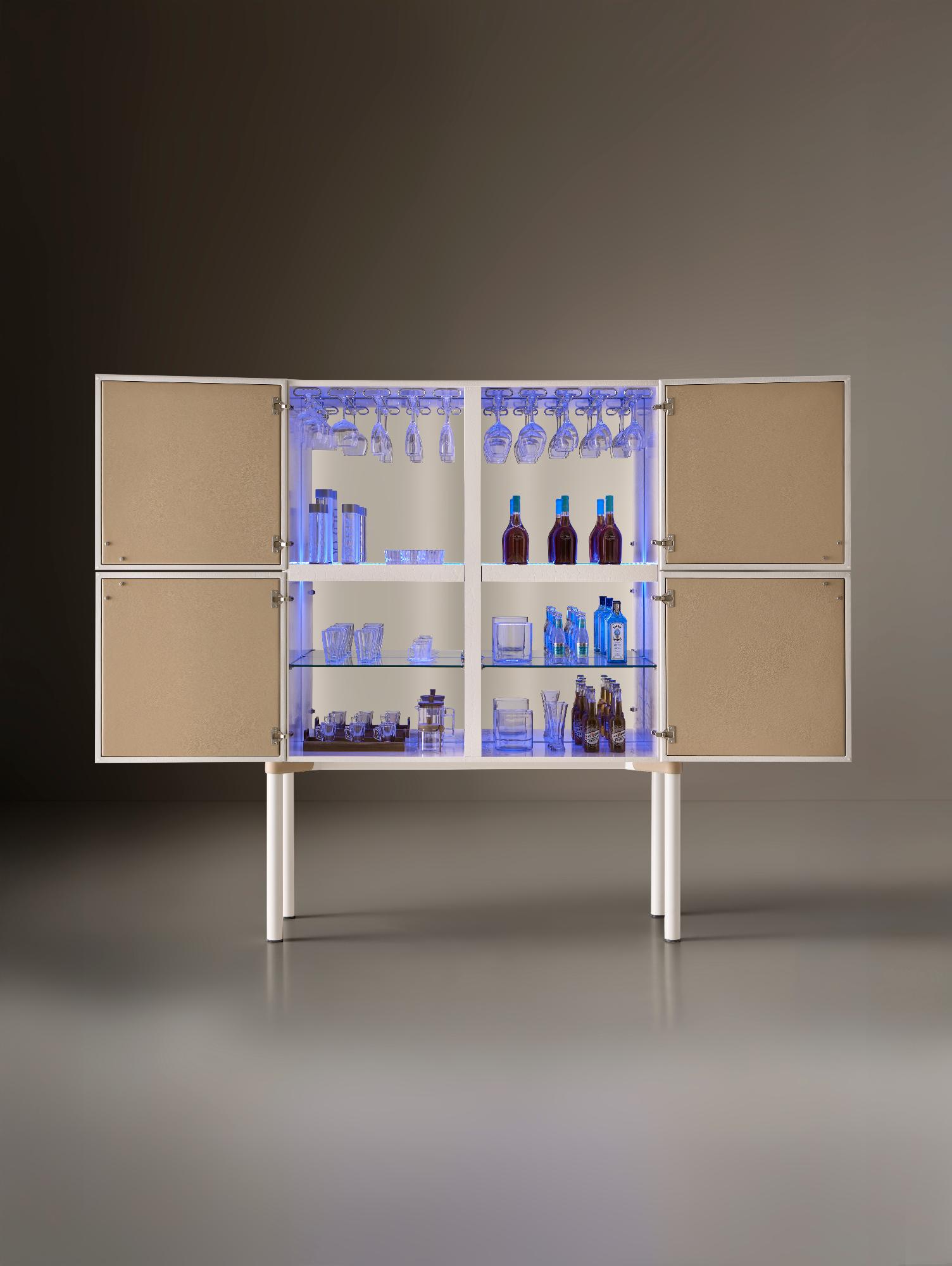 Móvel de Bar Branco Contemporâneo Alexandra