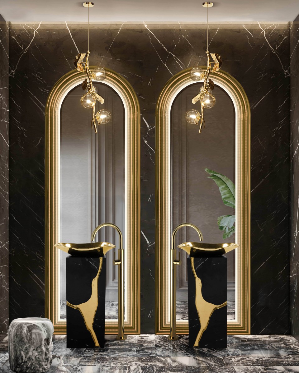 Lavatório de coluna design estilhaçado - 1