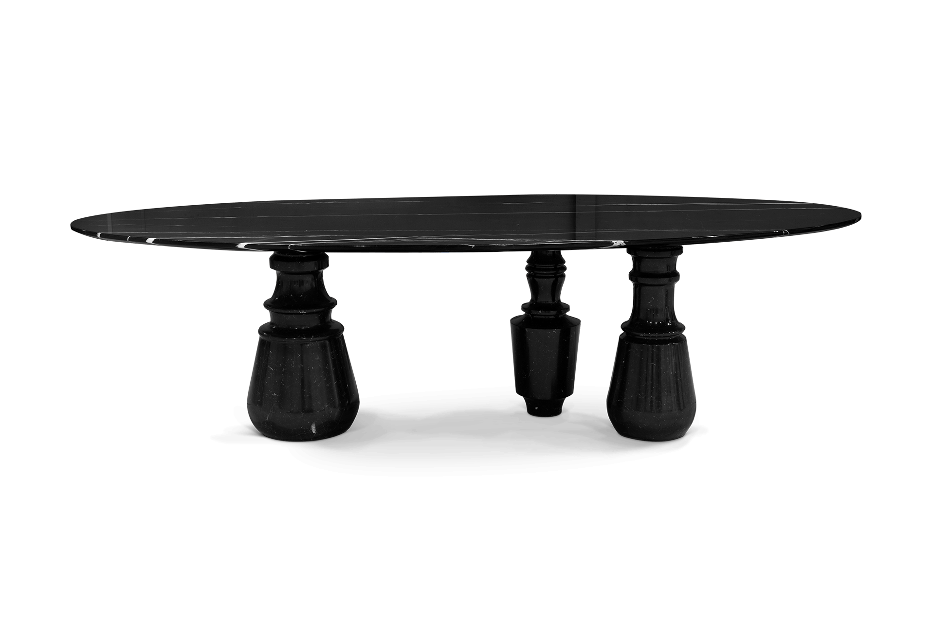 Mesa de Jantar Oval XL Nero Marquina Obsidian