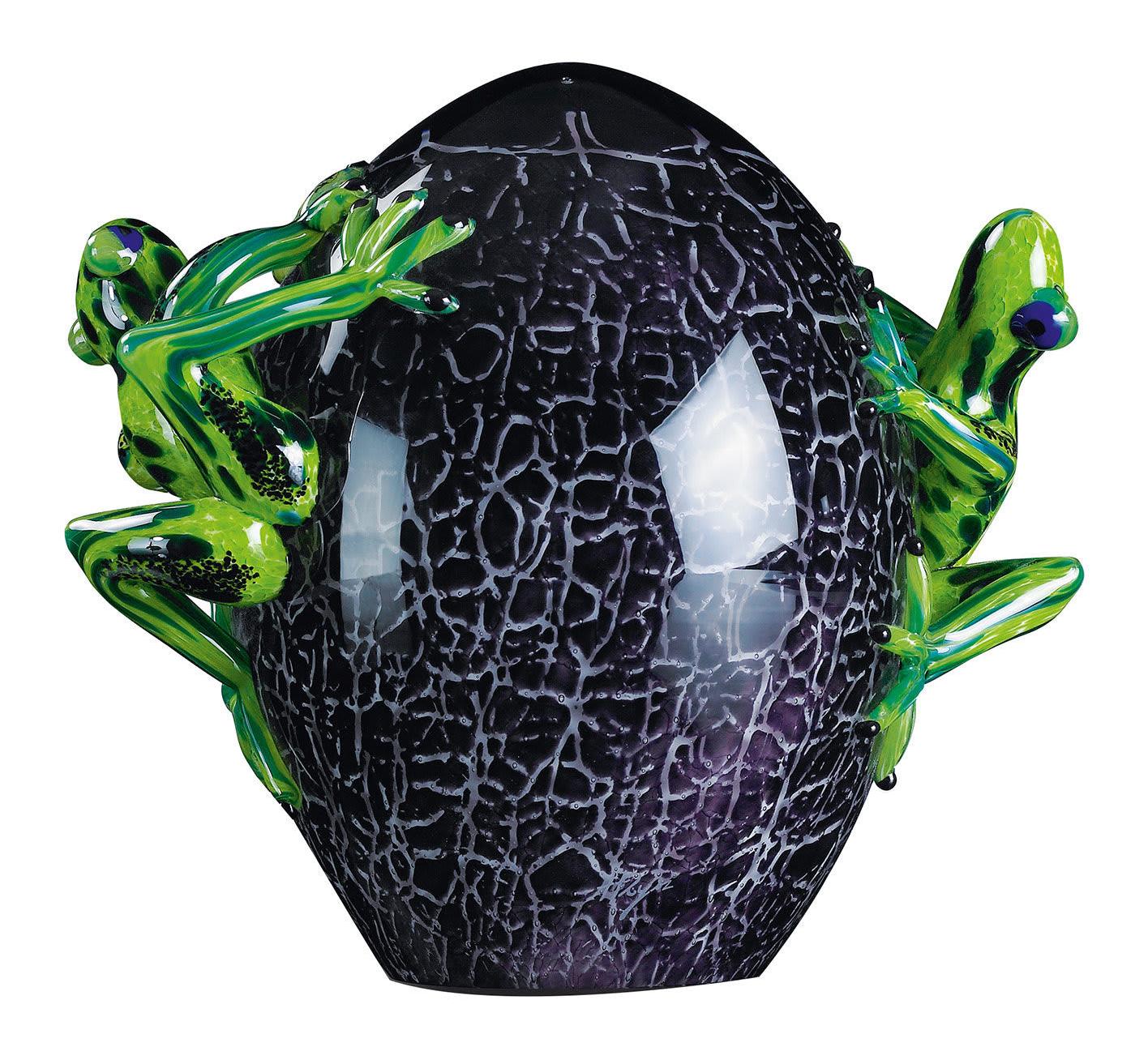 Ovo em Vidro Craquelado com Sapos