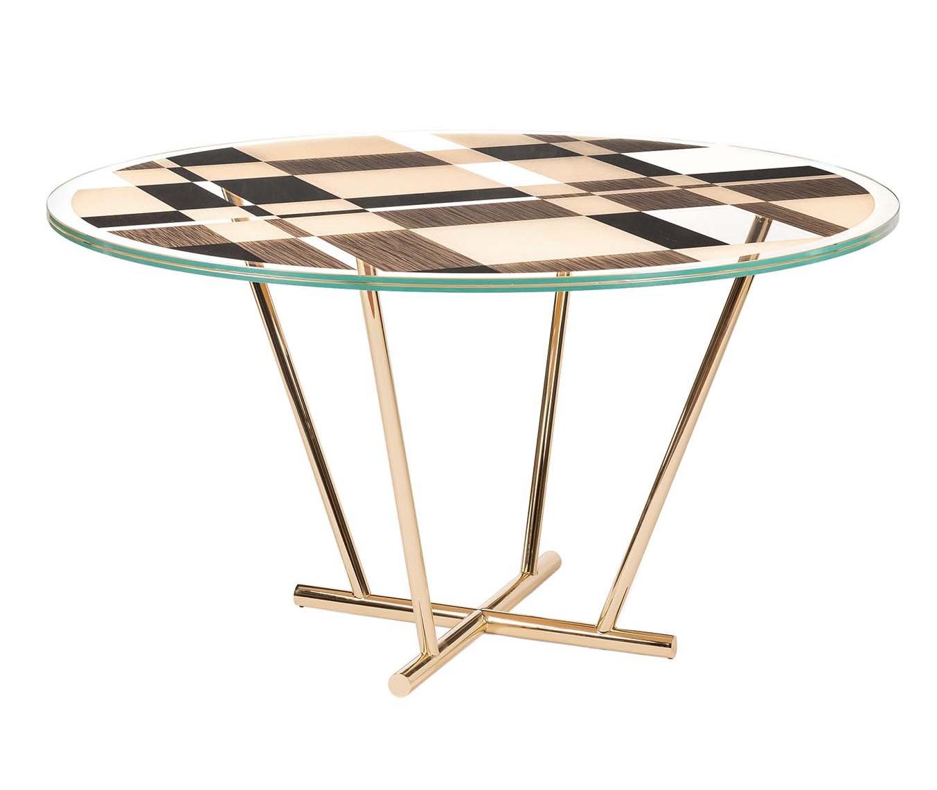 Mesa de Jantar Redonda Piet em Vidro