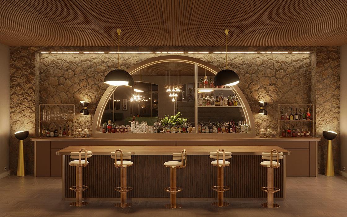 Banco bar meia-lua Keira