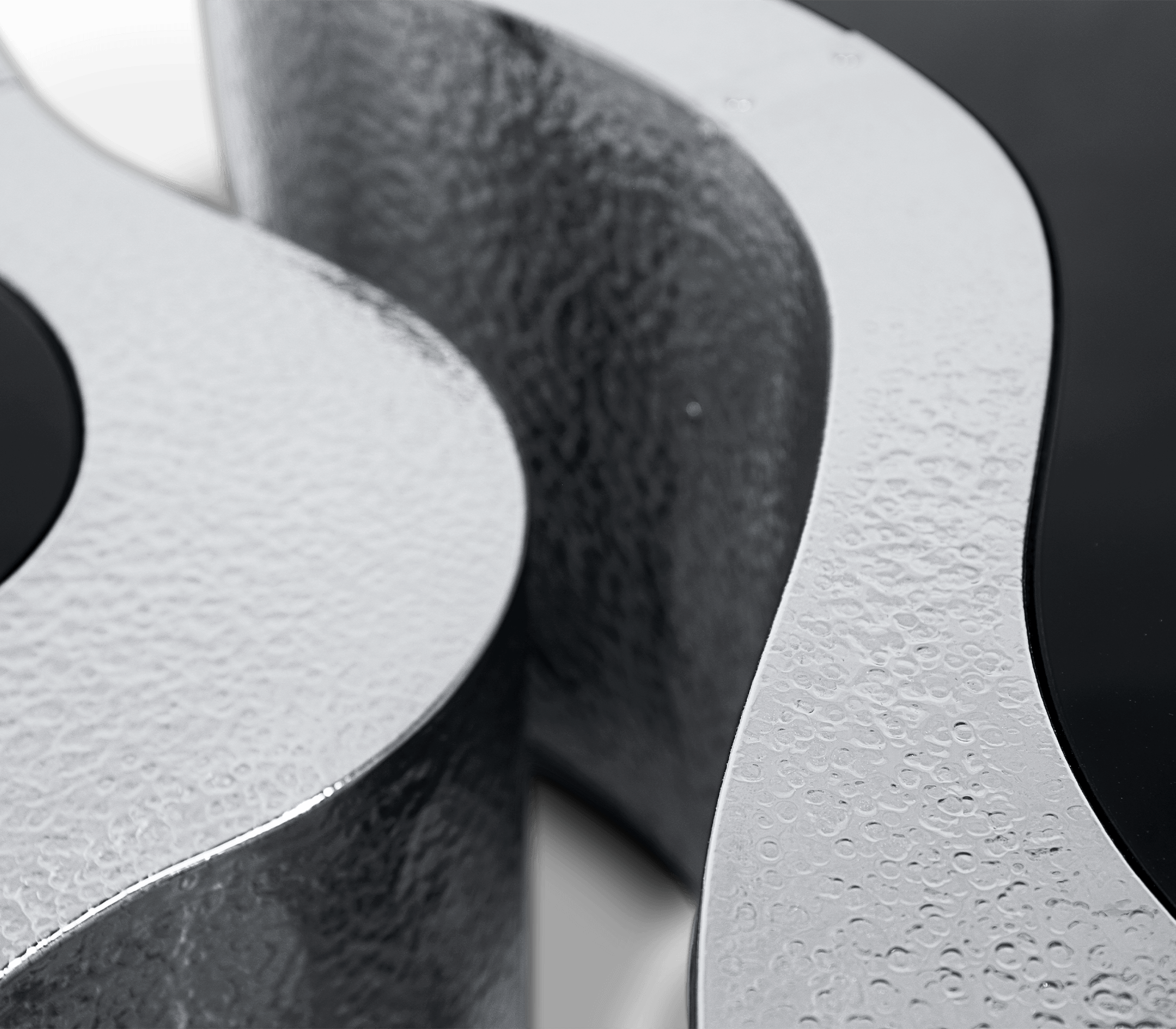 Conjunto de Mesas de Centro Crest Aço Inox Martelado