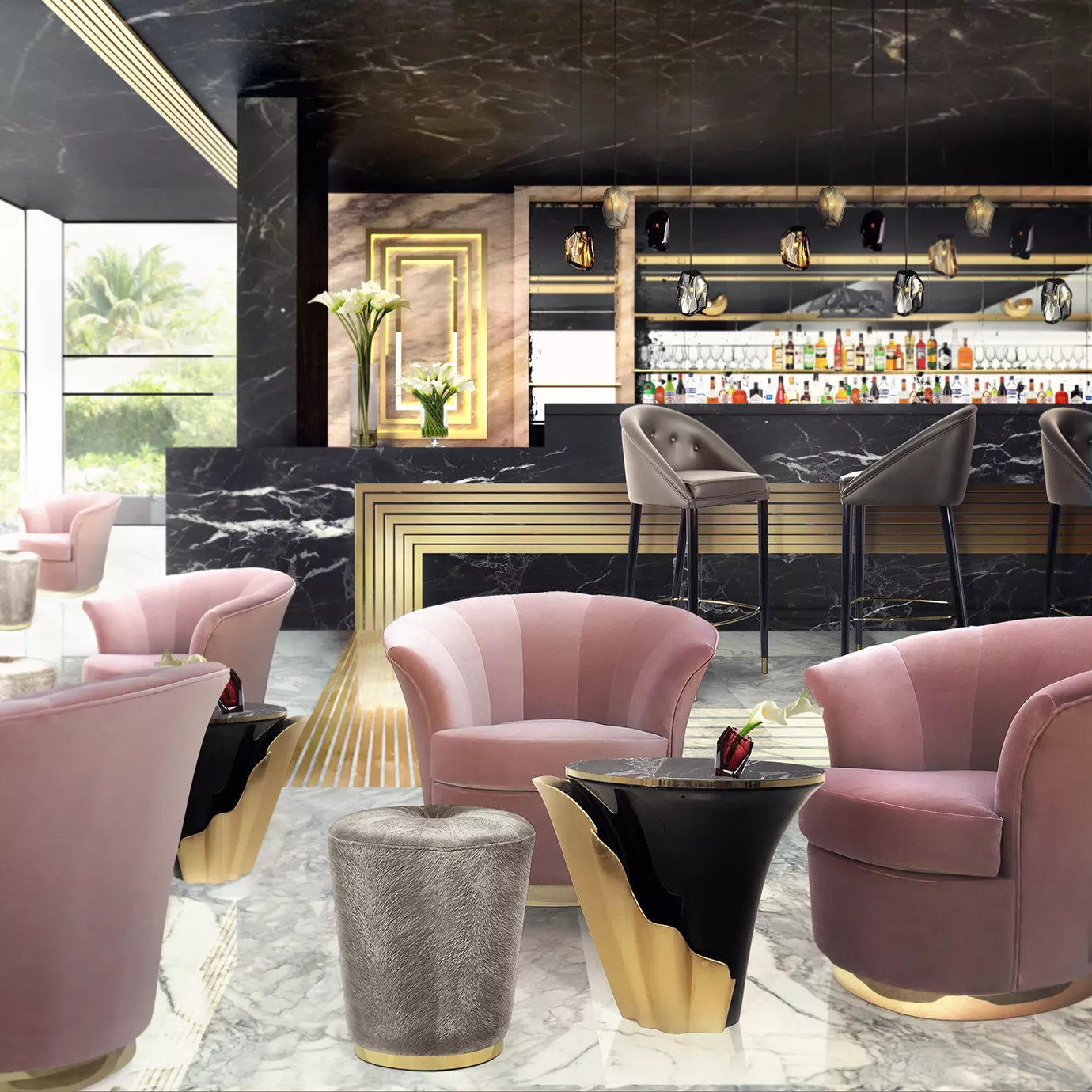 Cadeira Kismet com Base em Metal