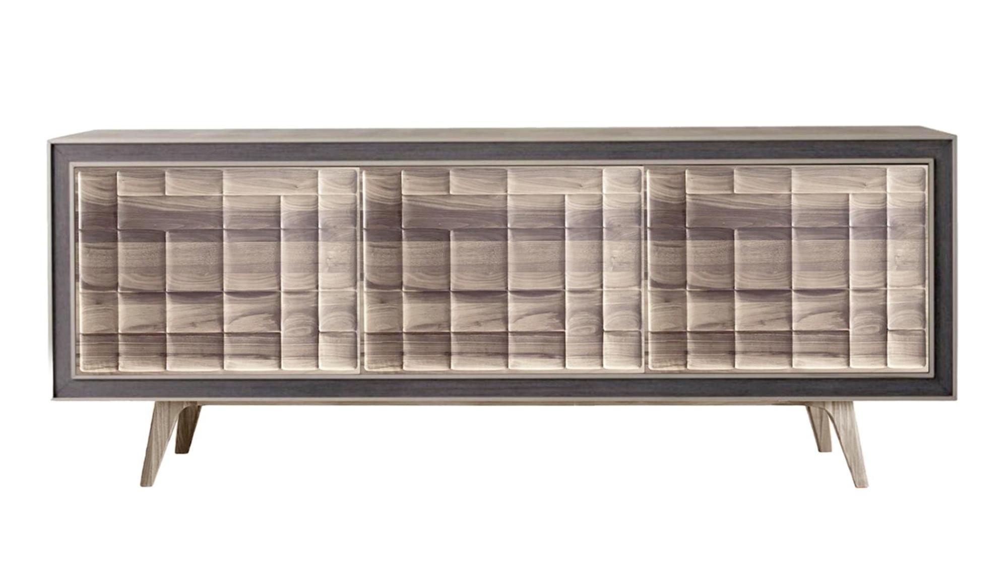 Aparador Quadra cinzento italiano | Configuração: 3-Doors