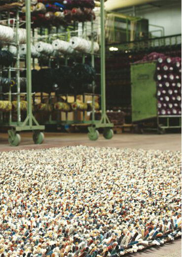 Tapete Shag Lã Feltrada Multicolor Rocks