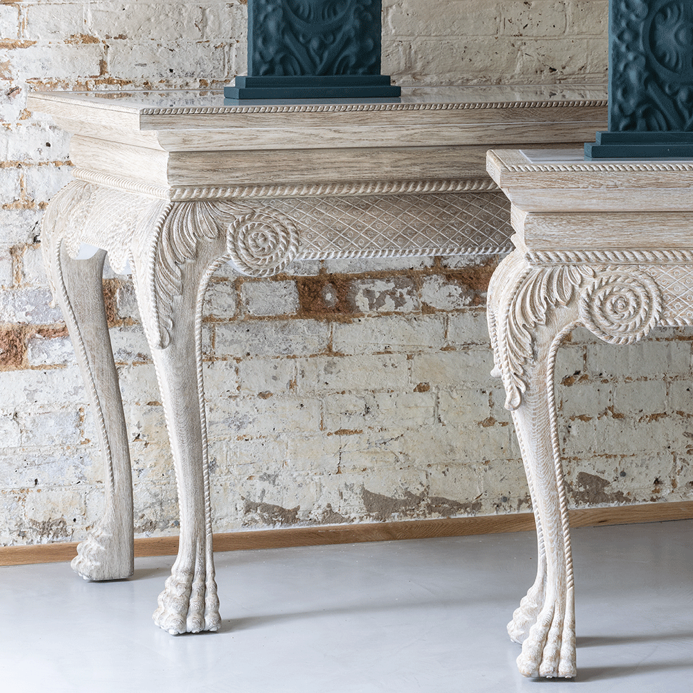 Mini Consola York Venetian White Oak