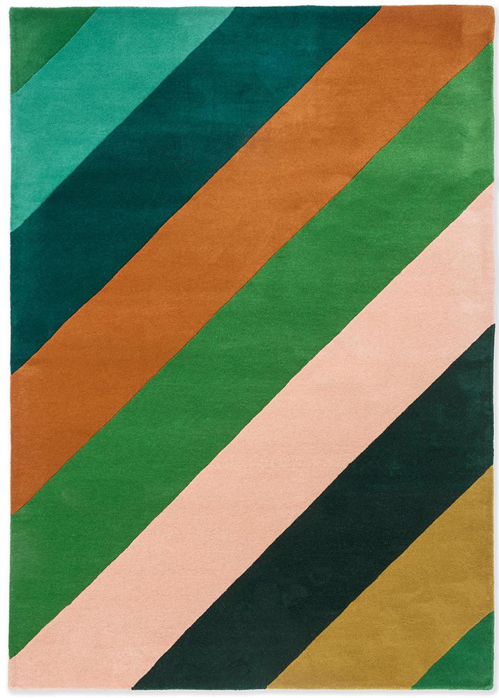 Tapete Sherbet Stripe Esmeralda/Âmbar | Tamanho: 200 × 280 cm