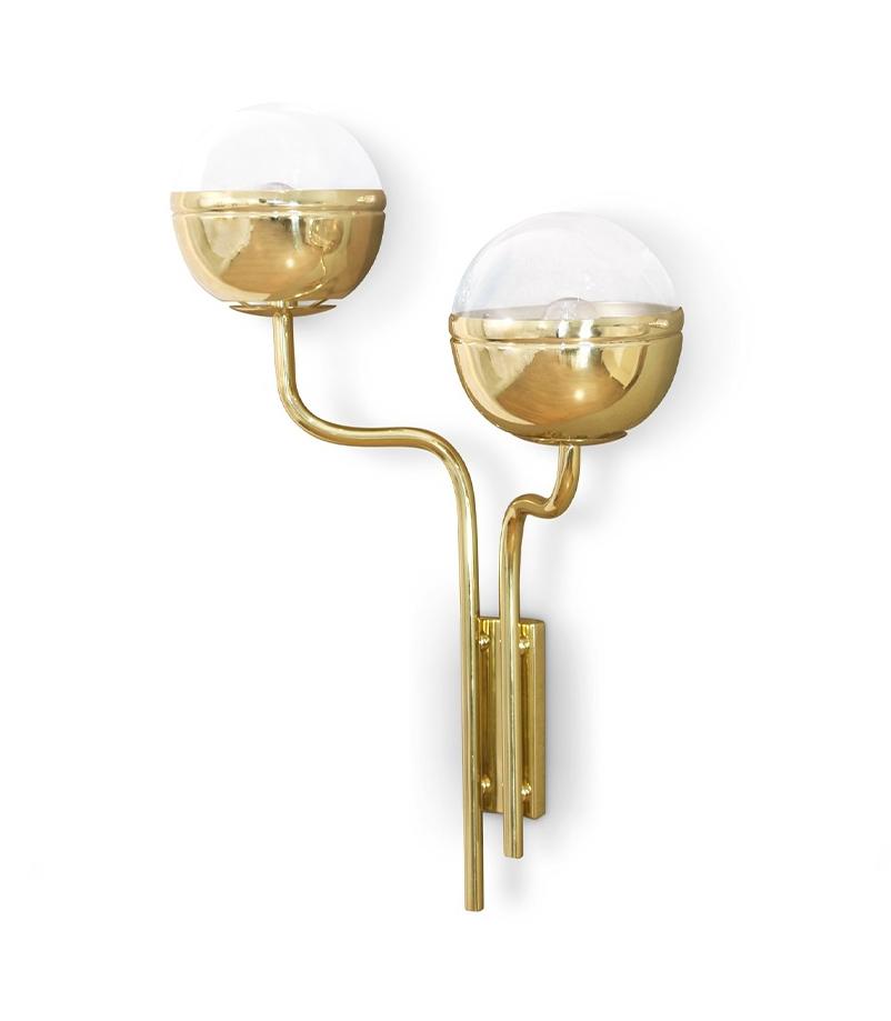 Candeeiro de parede elegante latão