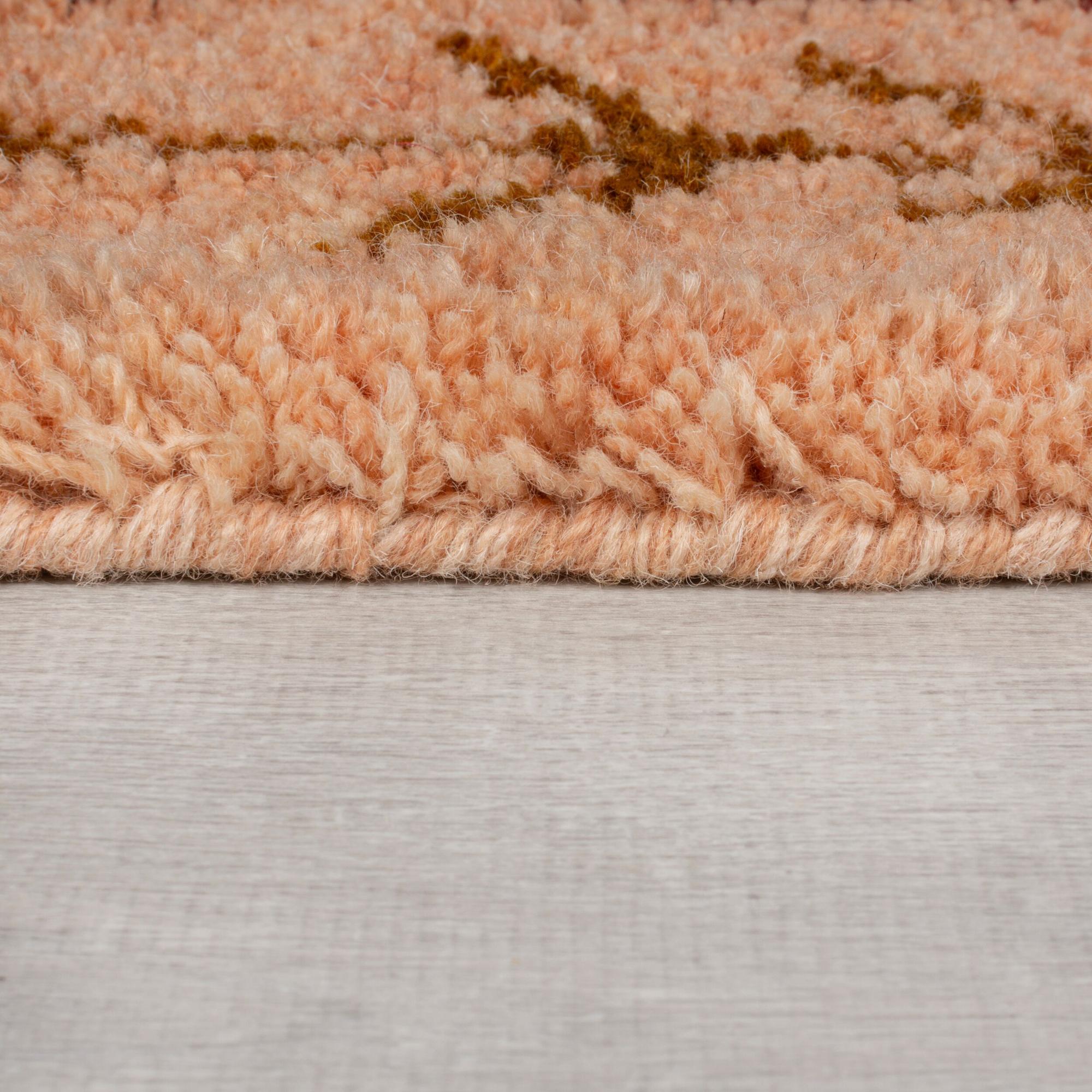 Tapete Shaggy Tribal Rosa