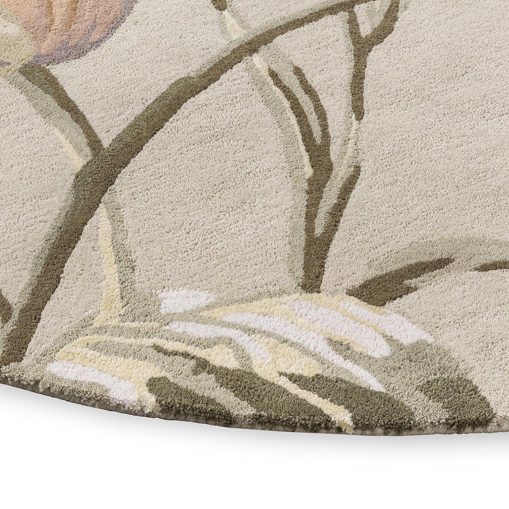 Tapete Redondo Gosford Natural/Verde Salva