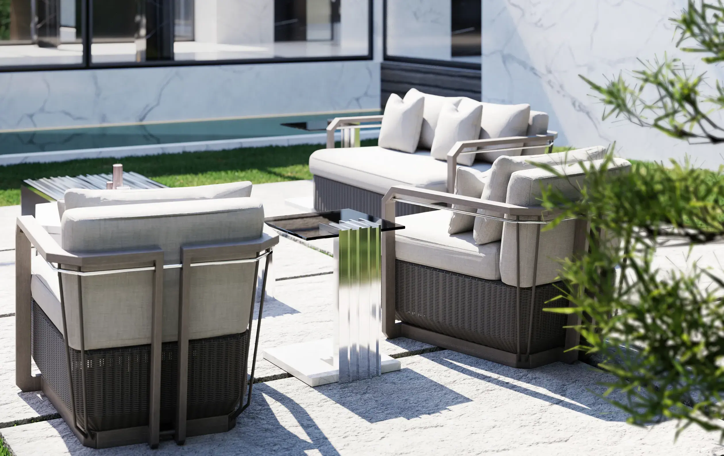 Mesa de apoio cinzenta Whirlwind - 2