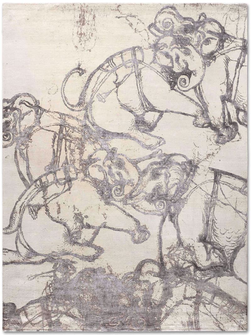 Tapete Elephants Tecido à Mão | Tamanho: 274 × 365 cm