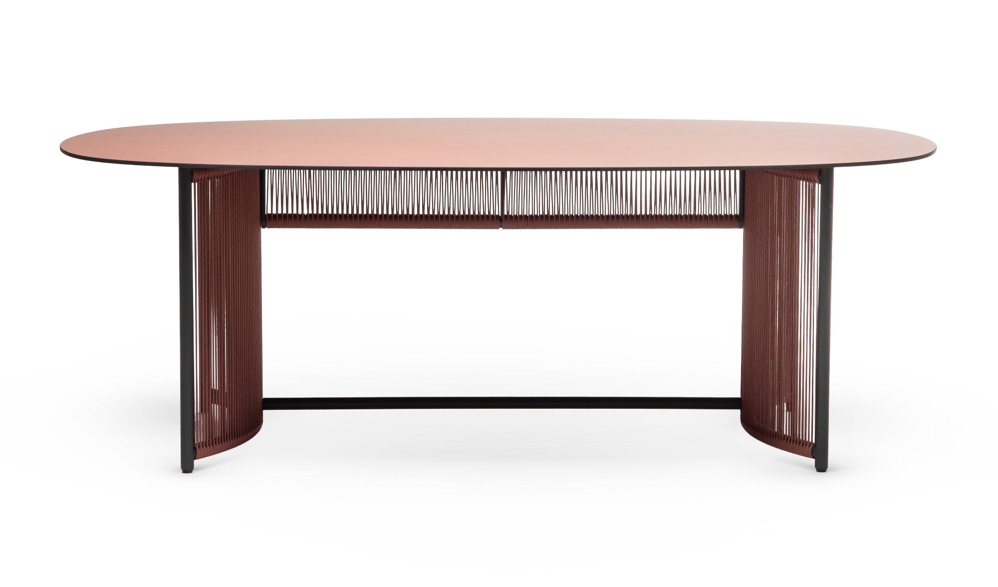 Mesa de Jantar Oval para Exterior Altana T-OV Vermelha