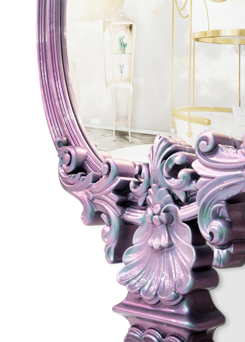 Espelho de parede Mystic Chameleon rosa