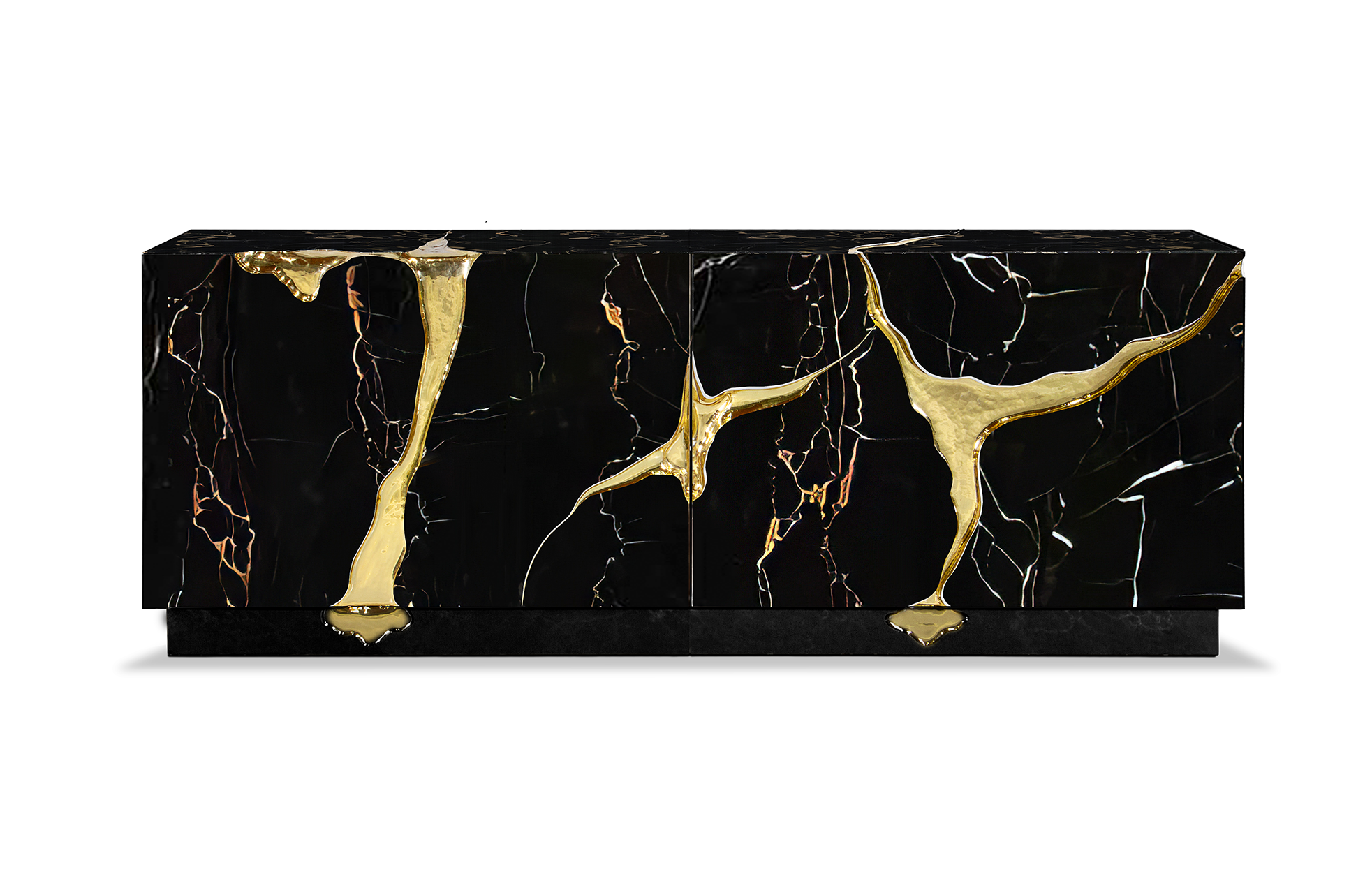 Aparador opulento preto e dourado