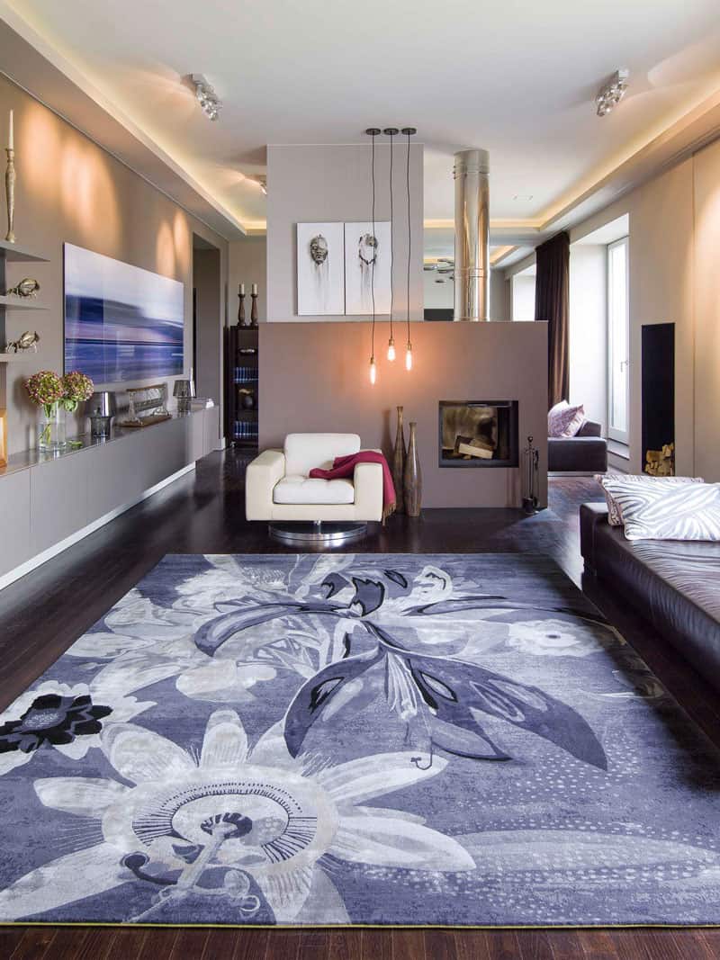 Tapete Red Flower Tecido à Mão | Tamanho: 250 × 300 cm