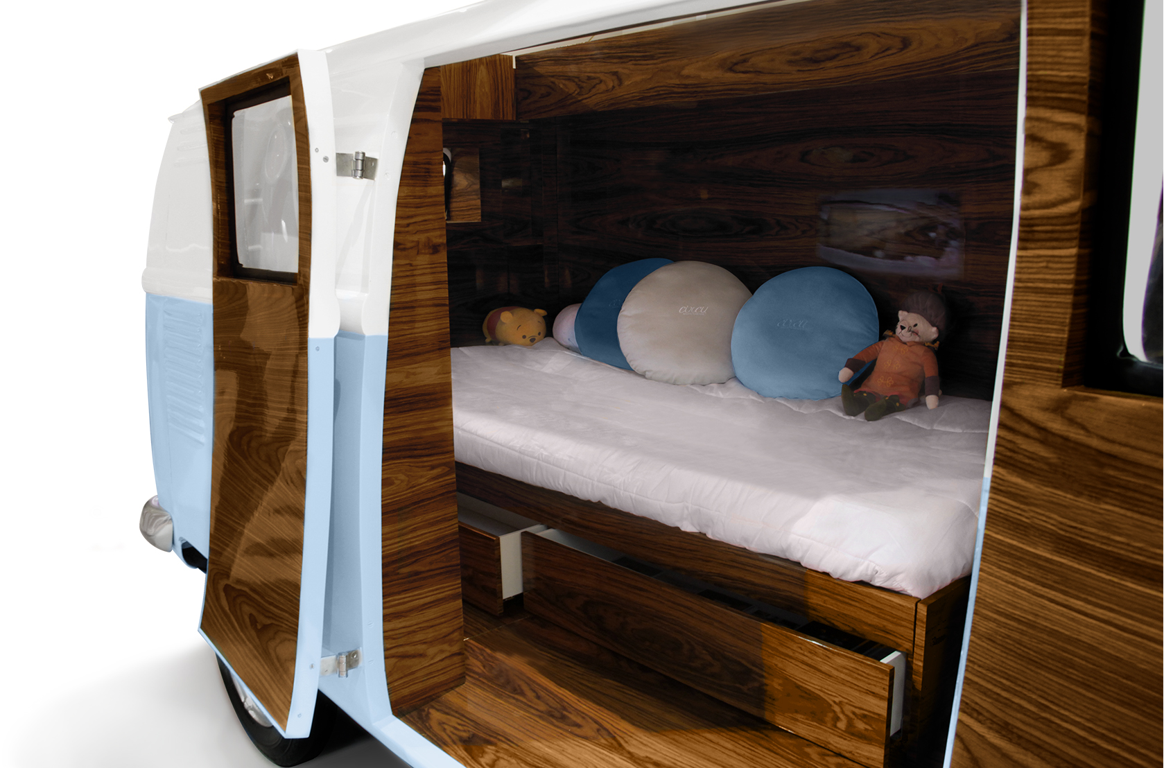 Conjunto de quarto caravana do viajante azul