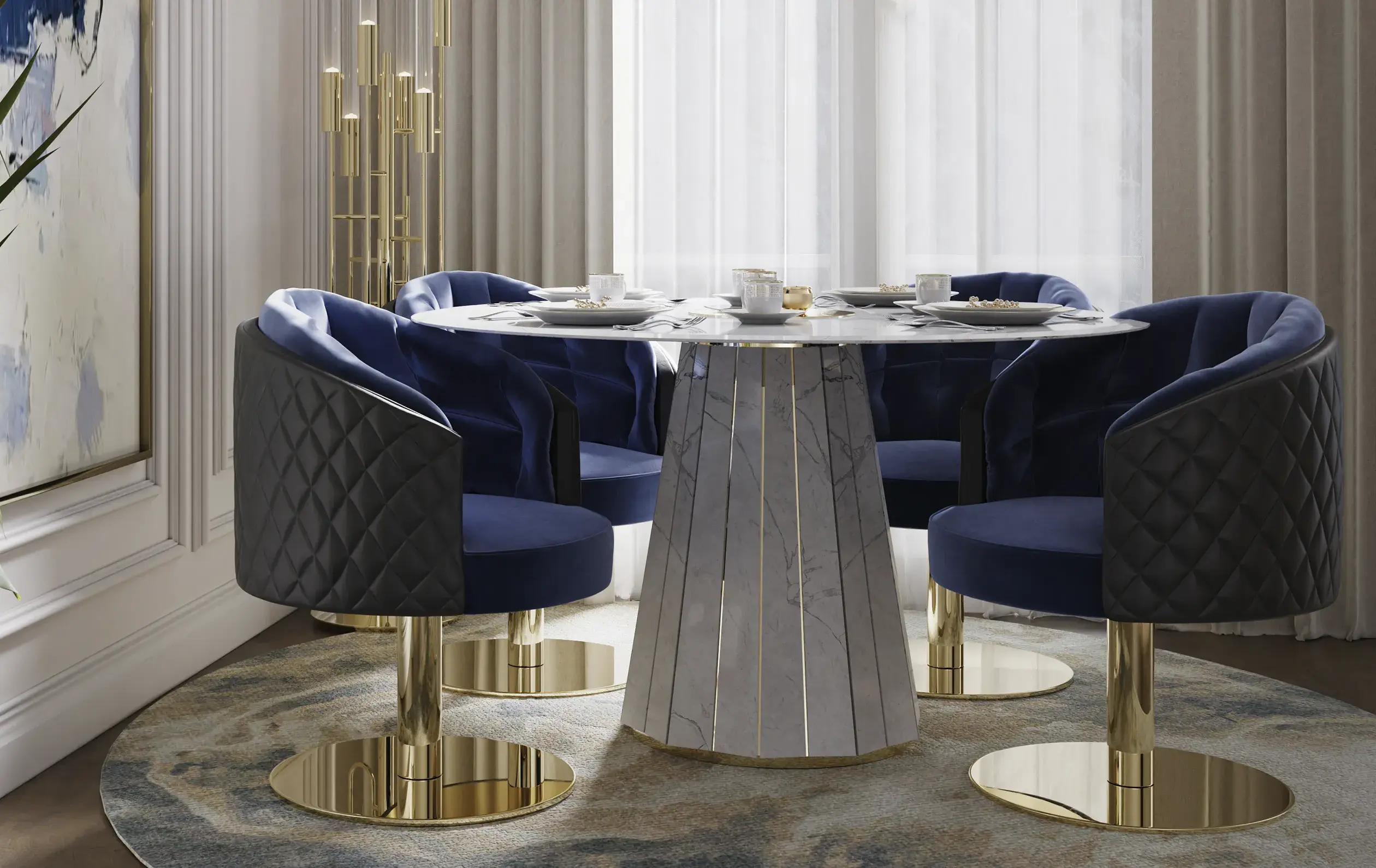 Mesa de Jantar Radiance | Configuração: Sem bandeja giratória