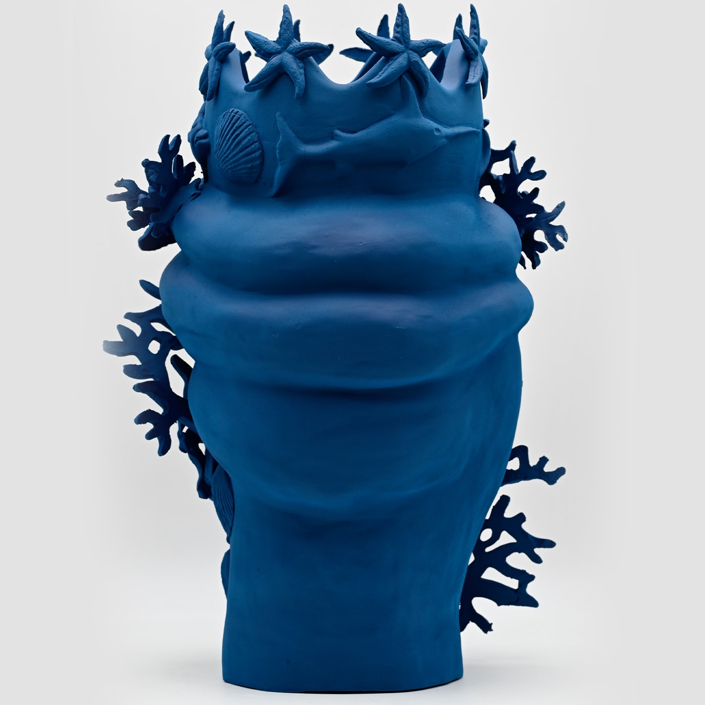 Escultura artesanal Moor's Head azul-real