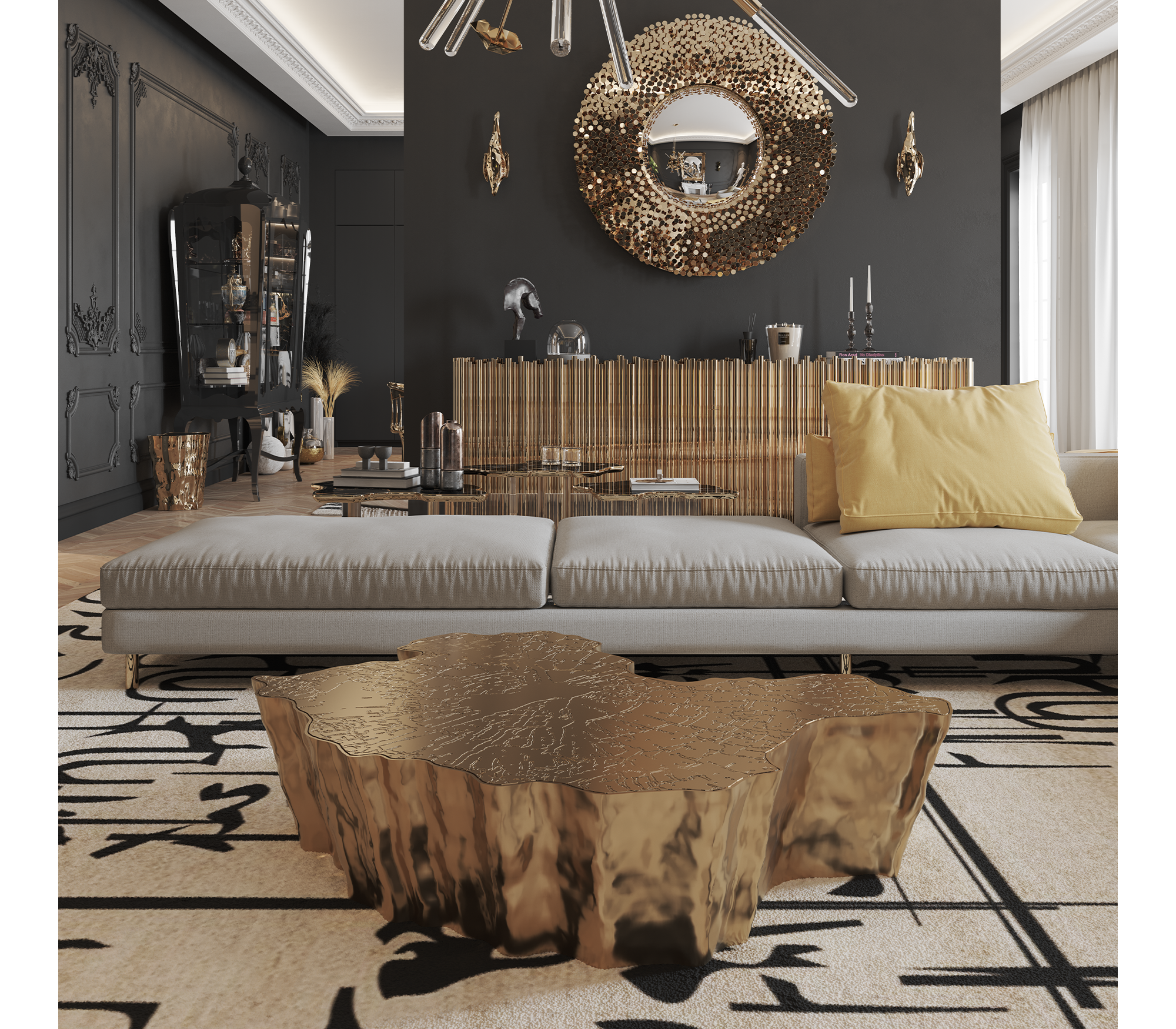Mesa de Centro Calacatta Paradise | Dimensões: L 123 × P 102 × A 30 cm