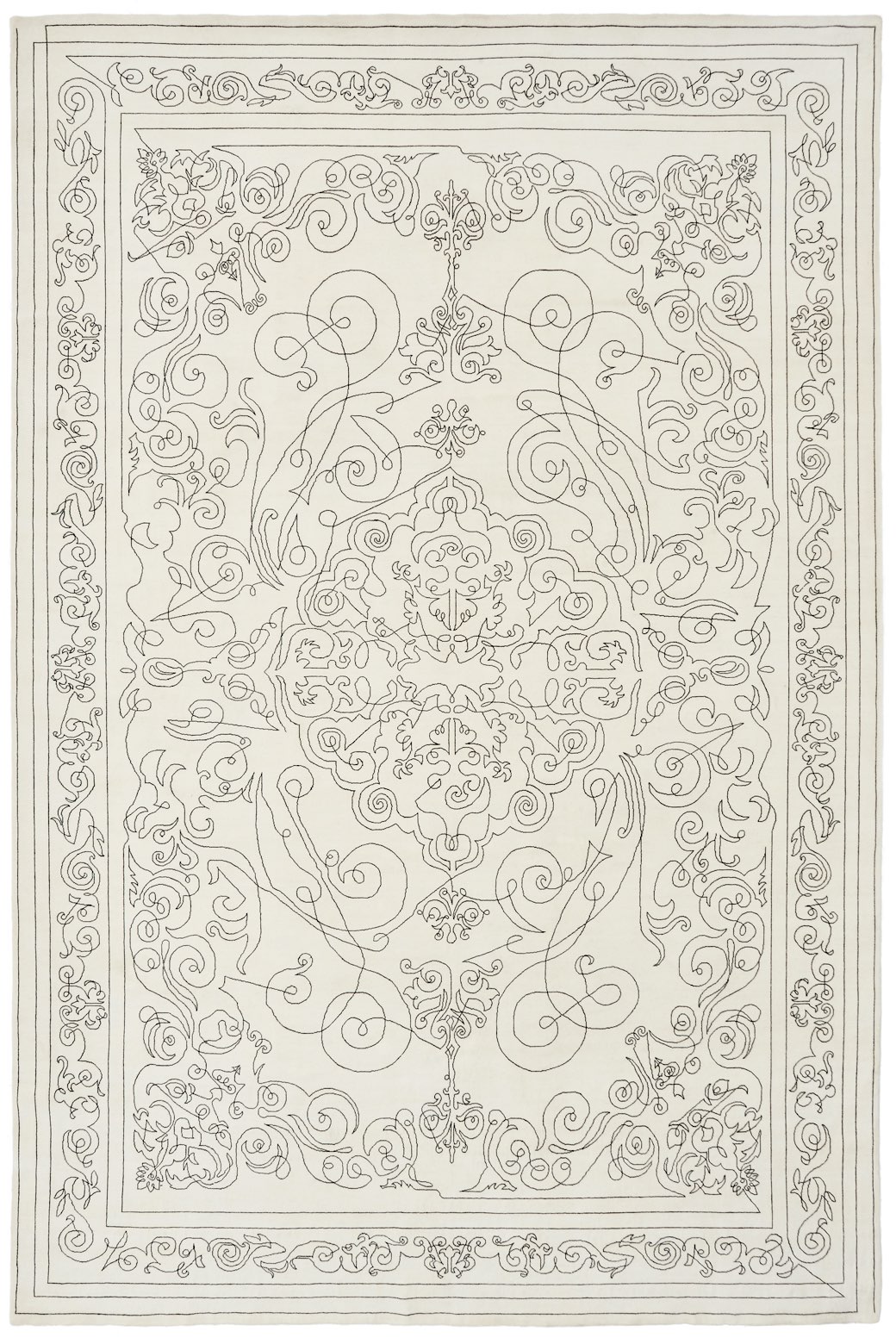 Tapete One-Stroke Tecido à Mão