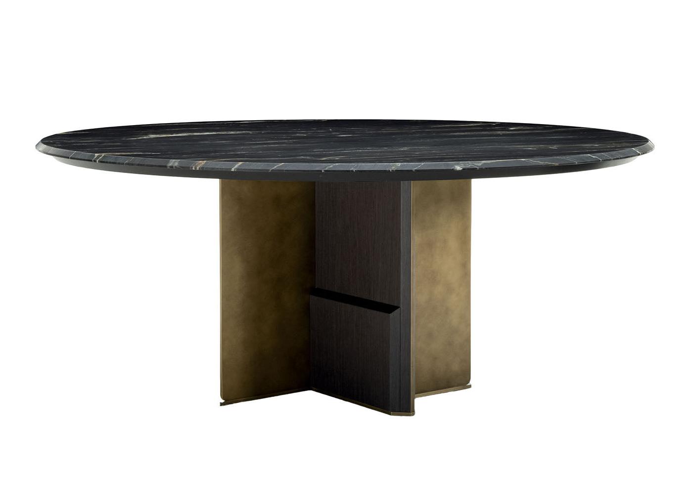 Mesa de Jantar Redonda Kalos com Tampo em Mármore
