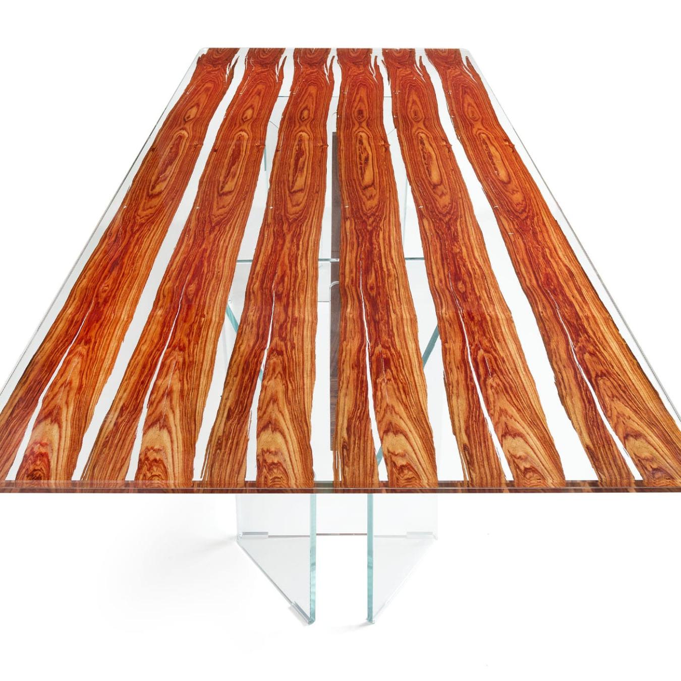 Mesa de Jantar Parigi em Madeira e Vidro