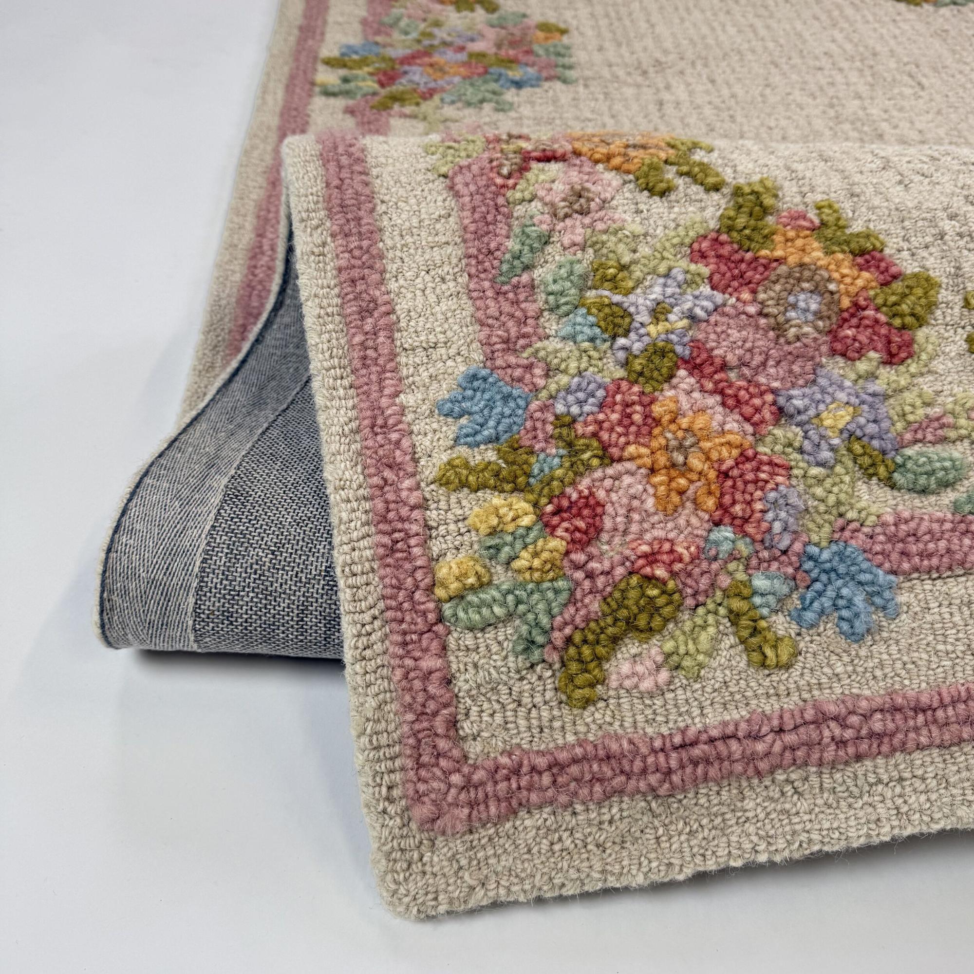 Tapete Floral de Lã Multicolor