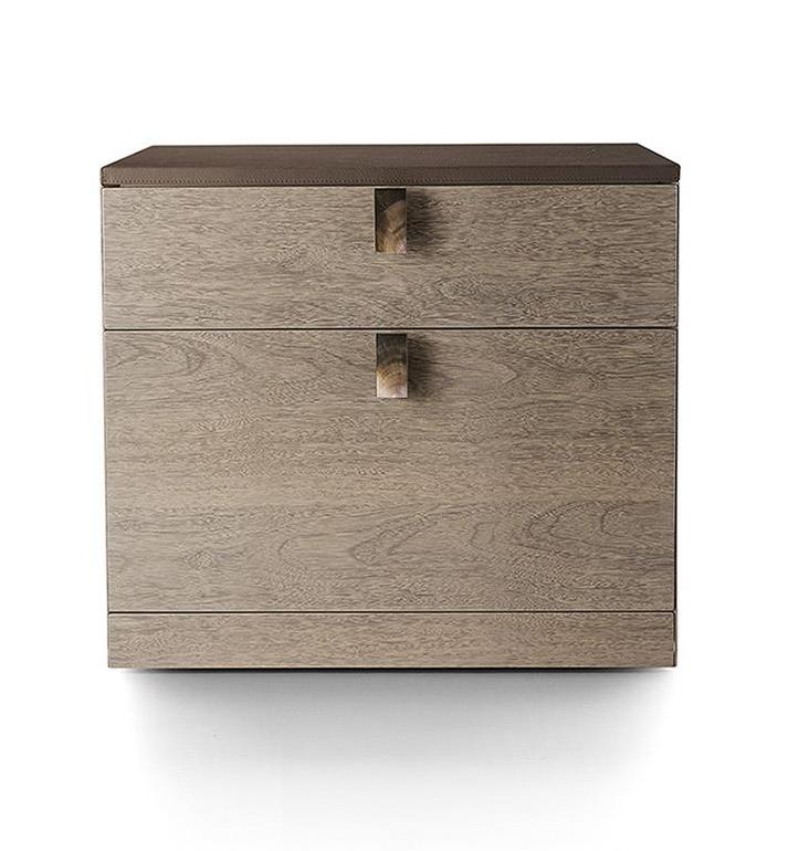 Gaveteiro escritório pequeno tampo couro