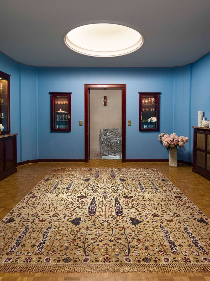 Tapete Pine Garden Dourado Luxury | Tamanho: 305 × 427 cm