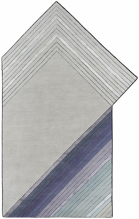 Tapete Feito à Mão Geométrico Lã e Viscose